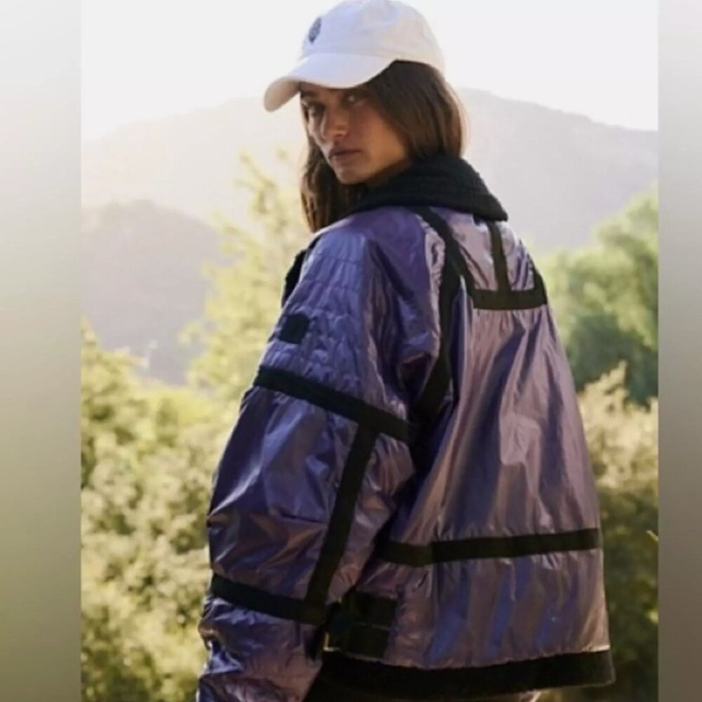 FP Movement Vagabond Fleece Bomber, Purple, XS
